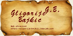 Gligorije Bajkić vizit kartica